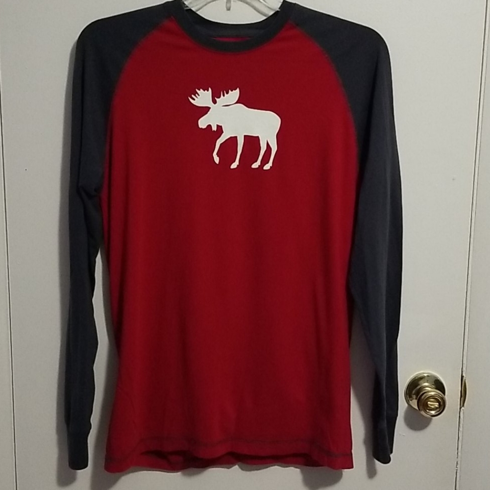 Lazy Ones Moose S Red And Gray Long Sleeve Shirt